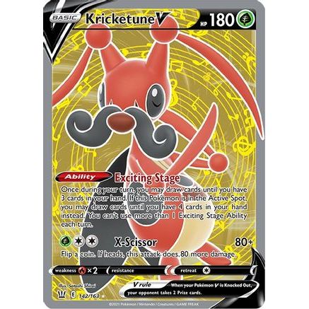 Kricketune V (Full Art) 142/163 - SWSH05 Battle Styles Holofoil