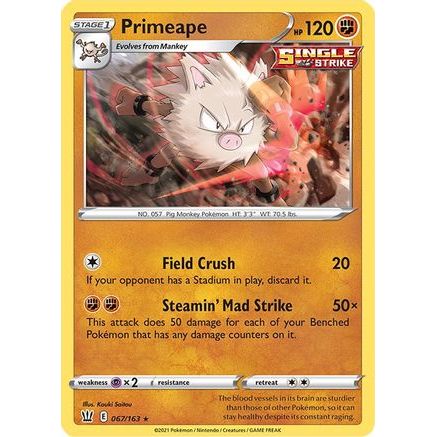 Primeape 67/163 - SWSH05 Battle Styles Reverse Holofoil