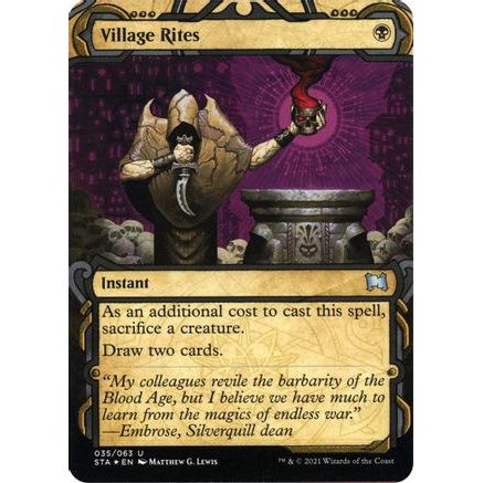 Village Rites (Foil Etched) (STA-035) - Strixhaven Mystical Archive (Borderless) Foil