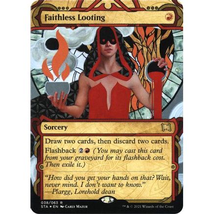 Faithless Looting (Foil Etched) (STA-038) - Strixhaven Mystical Archive (Borderless) Foil