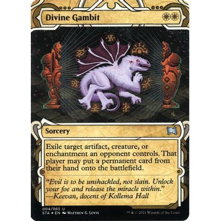Divine Gambit (Foil Etched) (STA-004) - Strixhaven Mystical Archive (Borderless) Foil