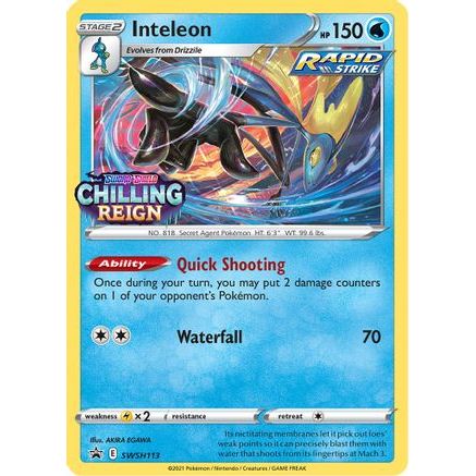 Inteleon - SWSH113 (Prerelease) SWSH113/307 - SWSH Sword & Shield Promo Cards Holofoil