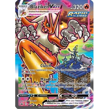 Blaziken VMAX (Alternate Art Secret) 201/198 - SWSH06 Chilling Reign Holofoil
