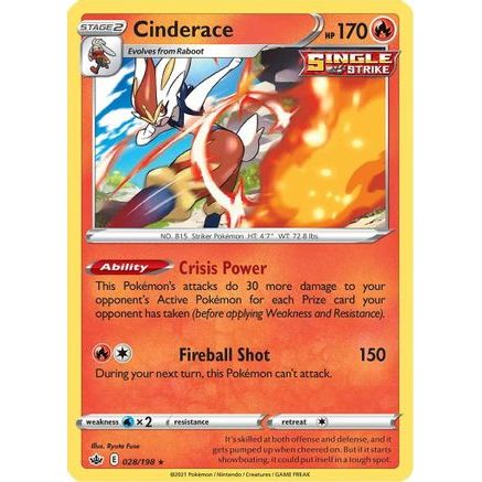 Cinderace 28/198 - SWSH06 Chilling Reign Reverse Holofoil