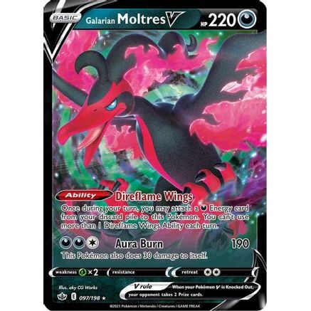 Galarian Moltres V 97/198 - SWSH06 Chilling Reign Holofoil