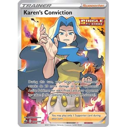 Karen's Conviction (Full Art) 193/198 - SWSH06 Chilling Reign Holofoil