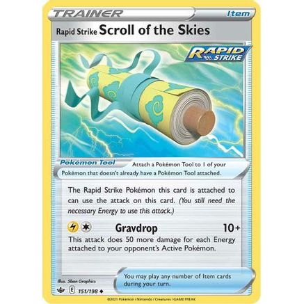 Rapid Strike Scroll of the Skies 151/198 - SWSH06 Chilling Reign Reverse Holofoil