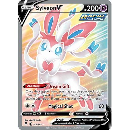 Sylveon V (Full Art) 183/203 - SWSH07 Evolving Skies Holofoil