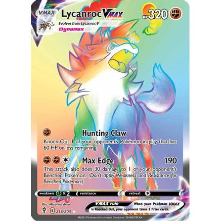 Lycanroc VMAX (Secret) 213/203 - SWSH07 Evolving Skies Holofoil