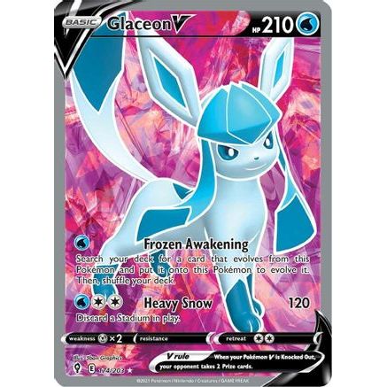 Glaceon V (Full Art) 174/203 - SWSH07 Evolving Skies Holofoil