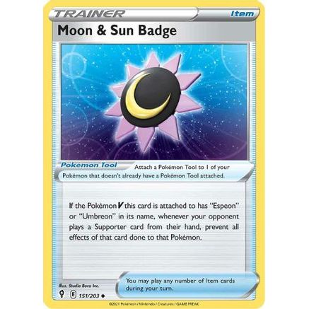 Moon & Sun Badge 151/203 - SWSH07 Evolving Skies