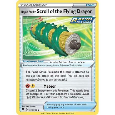 Rapid Strike Scroll of the Flying Dragon 153/203 - SWSH07 Evolving Skies Reverse Holofoil