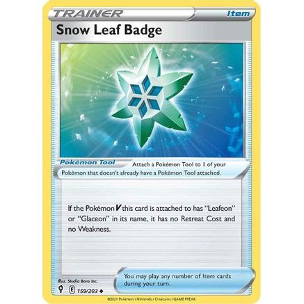 Snow Leaf Badge 159/203 - SWSH07 Evolving Skies
