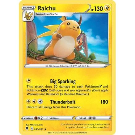 Raichu 50/203 - SWSH07 Evolving Skies Holofoil