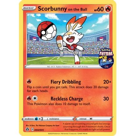 Scorbunny on the Ball - 004/005 (Pokemon Futsal) 4/5 - Miscellaneous Cards & Products
