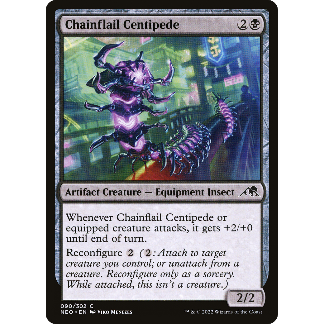 Chainflail Centipede (NEO-090) - Kamigawa: Neon Dynasty Foil