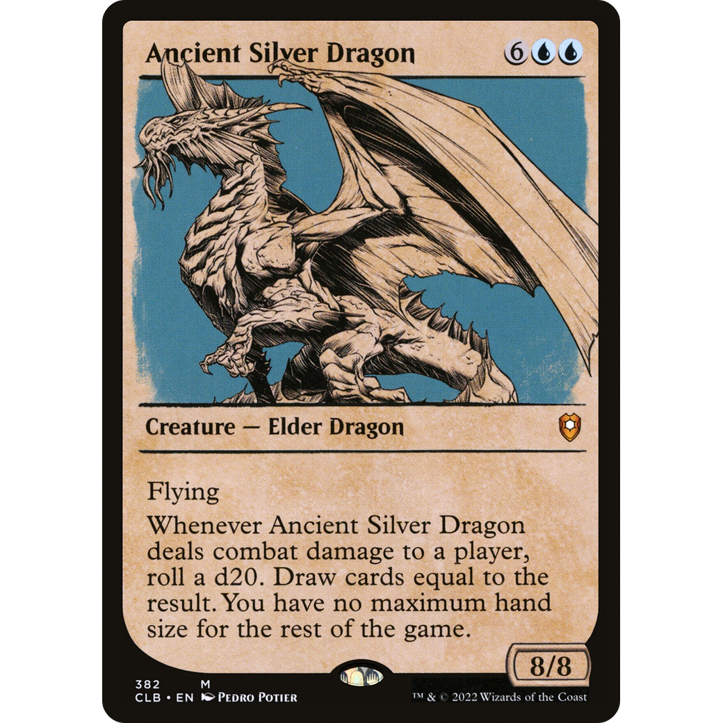 Ancient Silver Dragon (CLB-382) - Commander Legends: Battle for Baldur's Gate: (Showcase) Foil