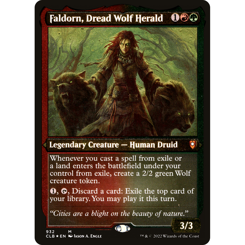 Faldorn, Dread Wolf Herald (CLB-932) - Commander Legends: Battle for Baldur's Gate Etched Foil