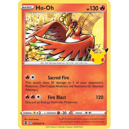 Ho-Oh 1/25 - Celebrations Holofoil