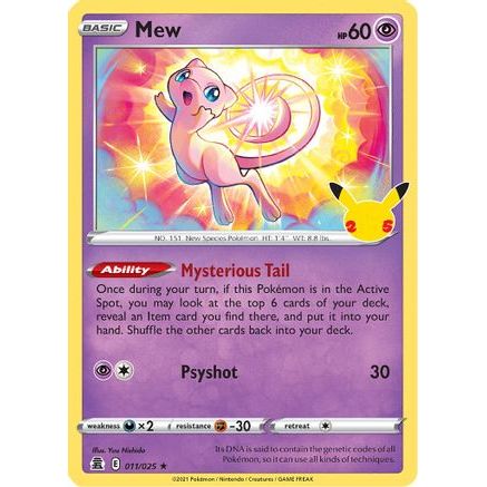 Mew 11/25 - Celebrations Holofoil