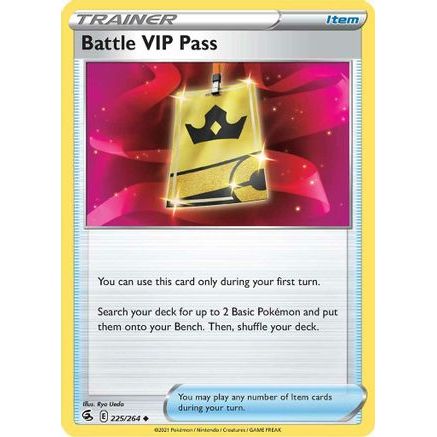 Battle VIP Pass 225/264 - SWSH08 Fusion Strike Reverse Holofoil