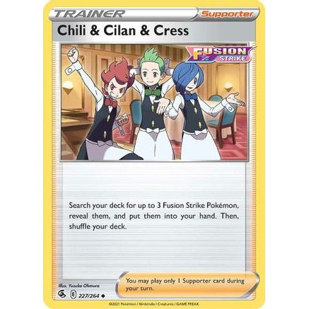 Chili & Cilan & Cress 227/264 - SWSH08 Fusion Strike Reverse Holofoil