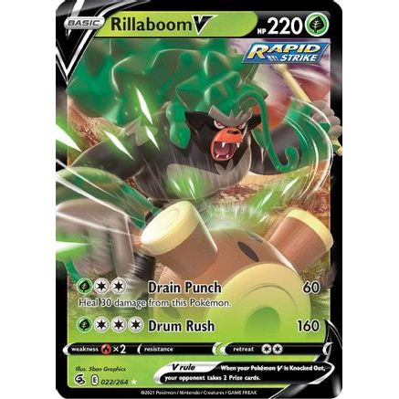 Rillaboom V 22/264 - SWSH08 Fusion Strike Holofoil