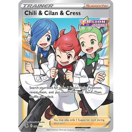 Chili & Cilan & Cress (Full Art) 258/264 - SWSH08 Fusion Strike Holofoil