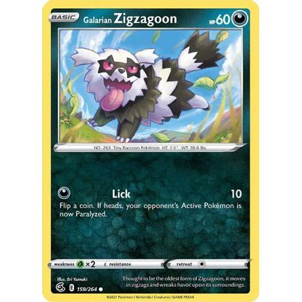 Galarian Zigzagoon 159/264 - SWSH08 Fusion Strike Reverse Holofoil