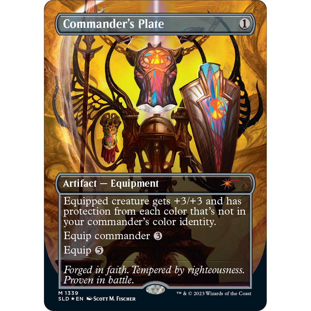 Commander's Plate (1339) (SLD-1339) - Secret Lair Drop (Borderless) Foil