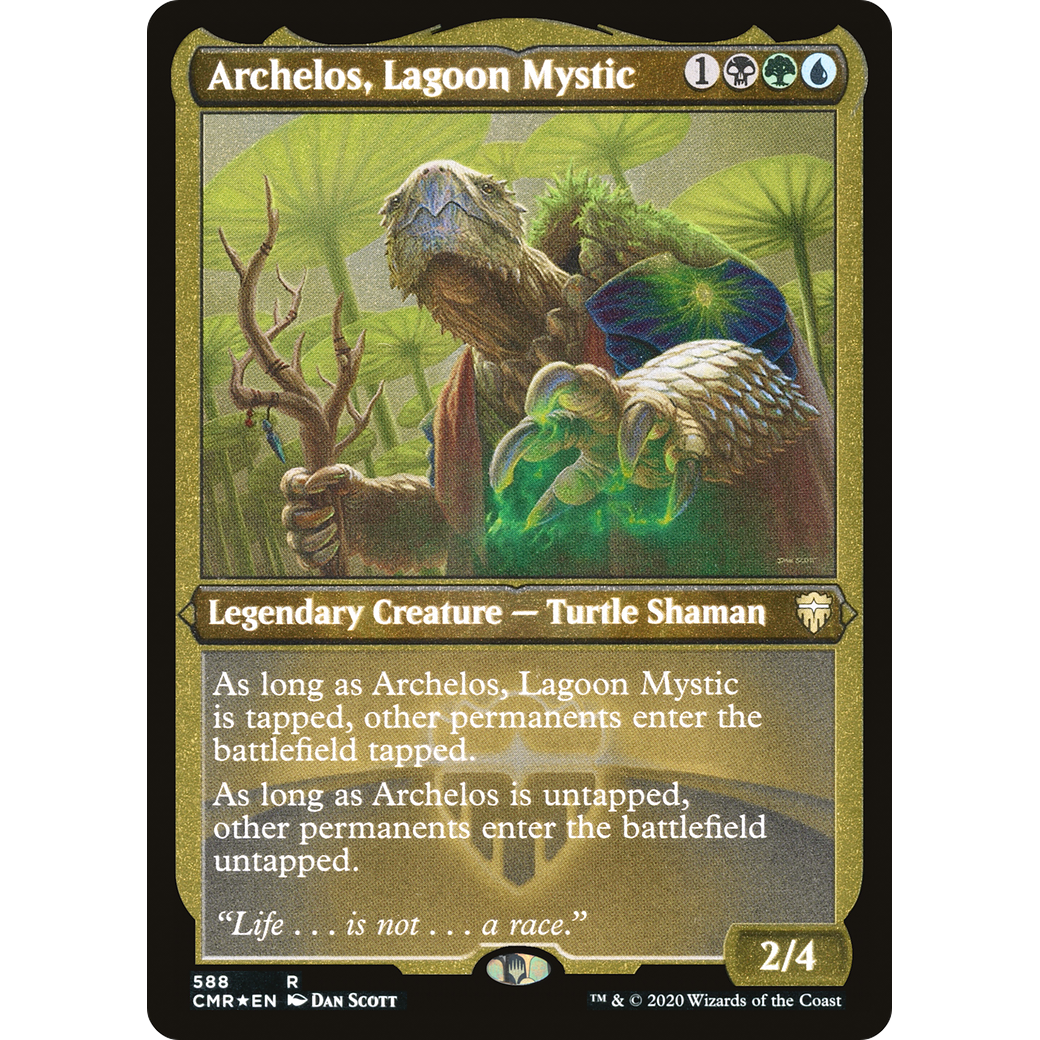 Archelos, Lagoon Mystic (Foil Etched) (CMR-588) - Commander Legends Foil