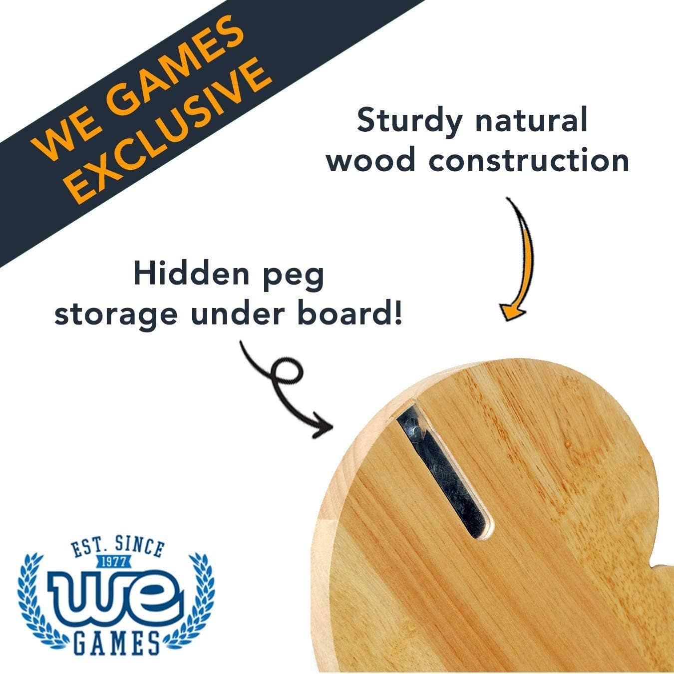 Classic 29 Cribbage Set - Solid Wood 3 Track Board with Pegs