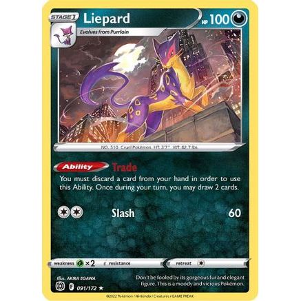 Liepard 91/172 - SWSH09 Brilliant Stars Reverse Holofoil