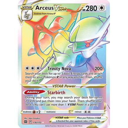 Arceus VSTAR (Secret) (176) 176/172 - SWSH09 Brilliant Stars Holofoil