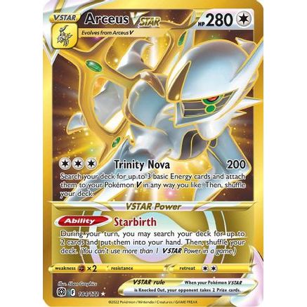 Arceus VSTAR (Secret) (184) 184/172 - SWSH09 Brilliant Stars Holofoil