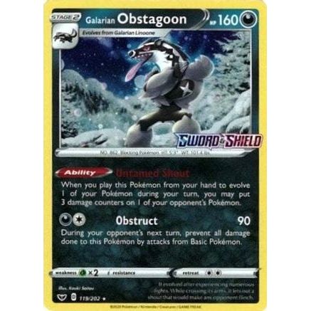 Galarian Obstagoon - 119/202 (Cosmos Holo) 119 - Miscellaneous Cards & Products Holofoil