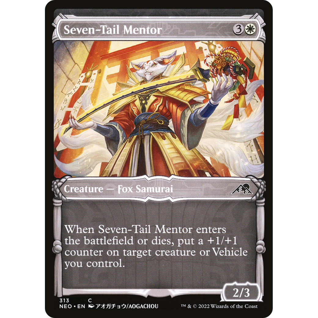 Seven-Tail Mentor (NEO-313) - Kamigawa: Neon Dynasty: (Showcase)
