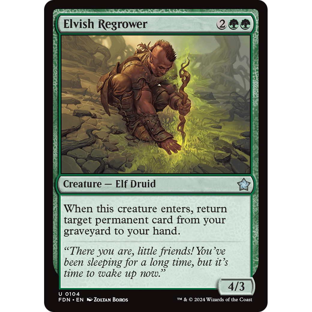 Elvish Regrower (FDN-104) - Foundations Foil