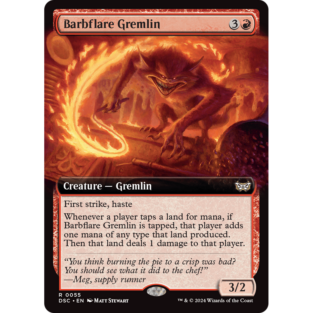 Barbflare Gremlin (DSC-055) - Duskmourn: House of Horror Commander: (Extended Art)