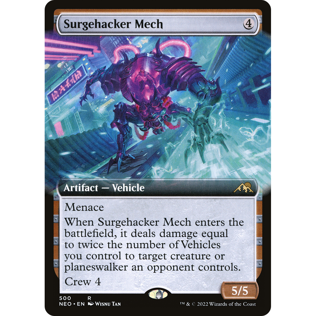 Surgehacker Mech (NEO-500) - Kamigawa: Neon Dynasty: (Extended Art)
