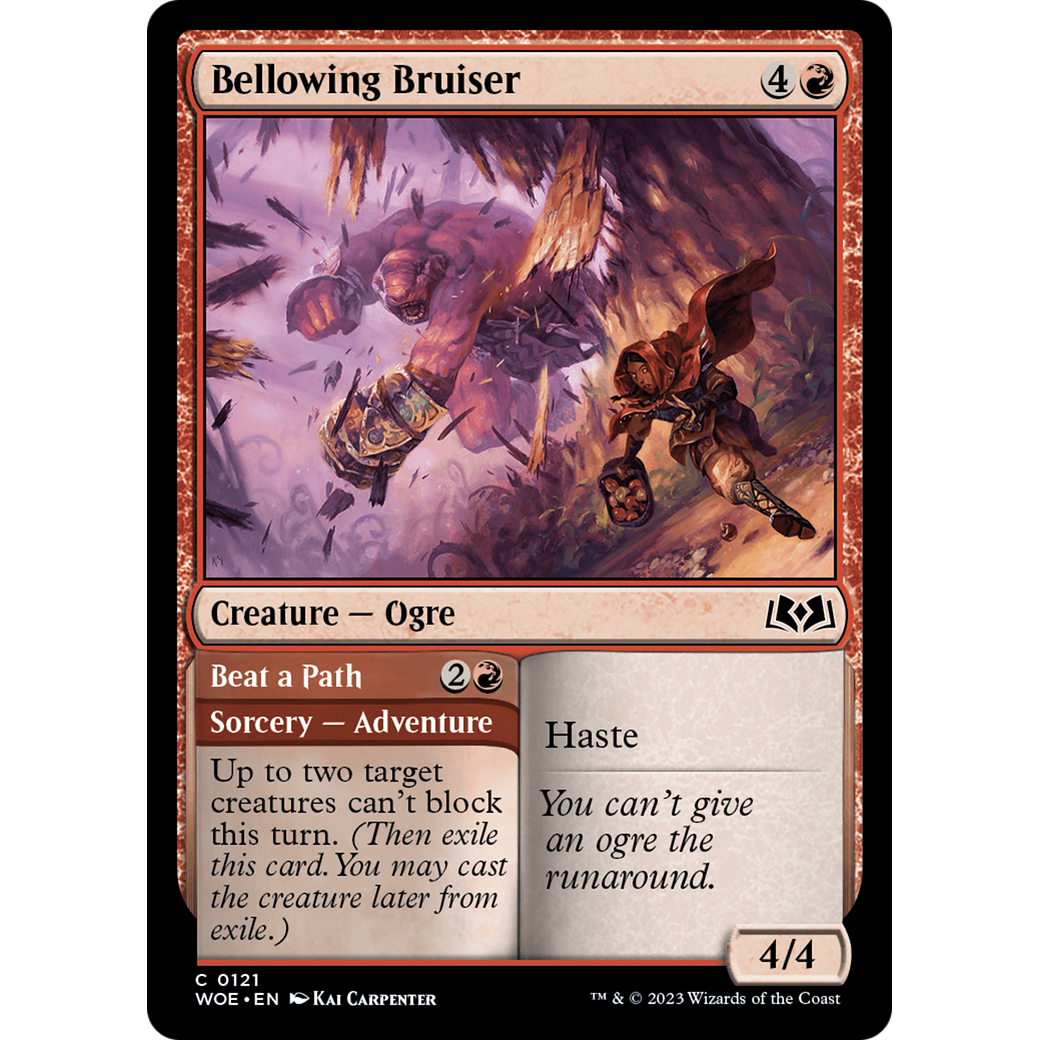 Bellowing Bruiser // Beat a Path (WOE-121) - Wilds of Eldraine Foil