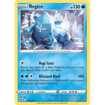 Regice 37/189 - SWSH10 Astral Radiance Reverse Holofoil