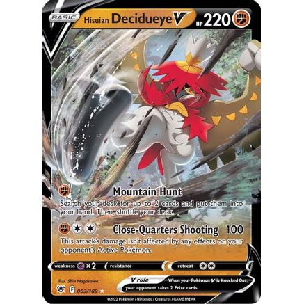 Hisuian Decidueye V 83/189 - SWSH10 Astral Radiance Holofoil
