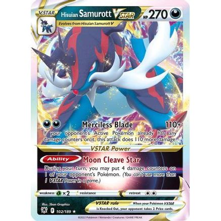 Hisuian Samurott VSTAR 102/189 - SWSH10 Astral Radiance Holofoil