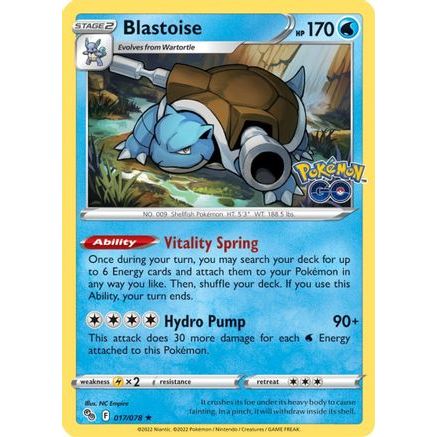 Blastoise 17/78 - Pokemon GO Holofoil