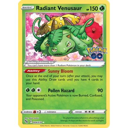 Radiant Venusaur 4/78 - Pokemon GO Holofoil