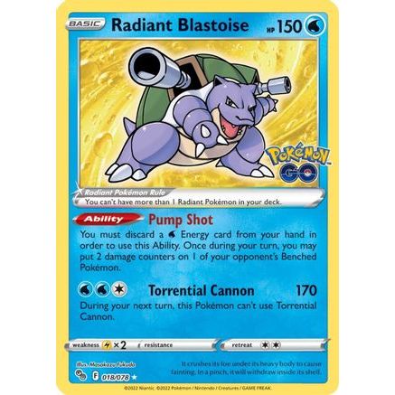 Radiant Blastoise 18/78 - Pokemon GO Holofoil