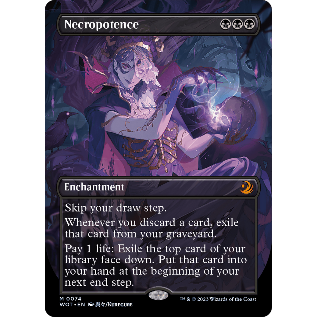 Necropotence (WOT-074) - Wilds of Eldraine: Enchanting Tales (Borderless) Foil