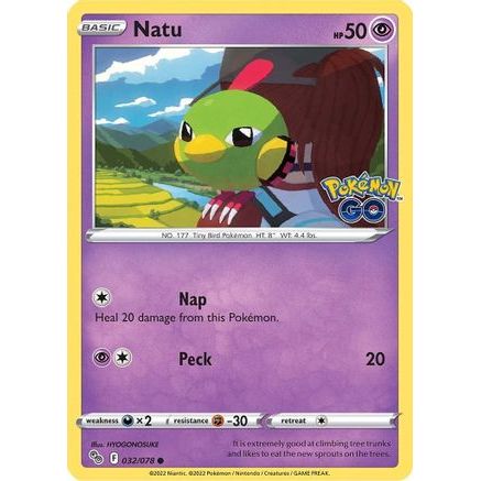 Natu 32/78 - Pokemon GO Reverse Holofoil