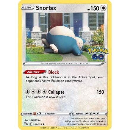 Snorlax 55/78 - Pokemon GO Reverse Holofoil